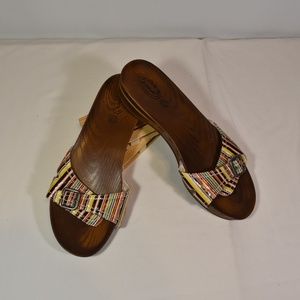 Dr. Scholl's Retro Rainbow Stripes Slip-On Sandals